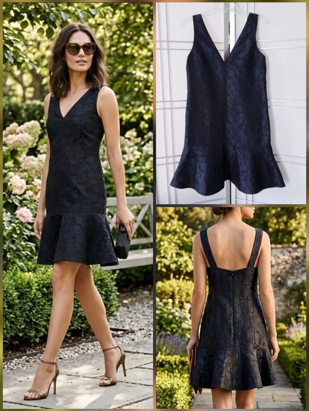 💙J.Crew NEW! black floral design dress 🤍Size 4 - Picture 1 of 16